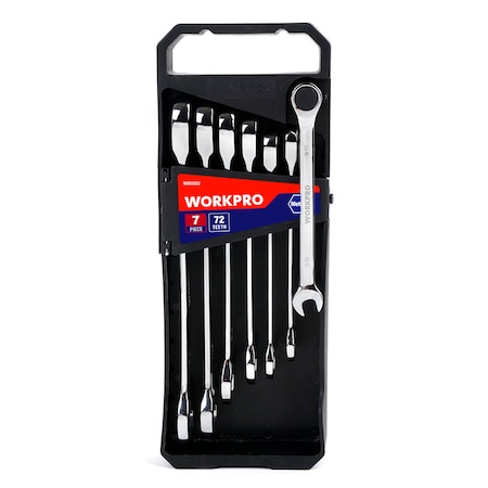 Prime-Line WORKPRO W003322 7 Piece Ratchet Spanner Set, Metric 1 Set W003322